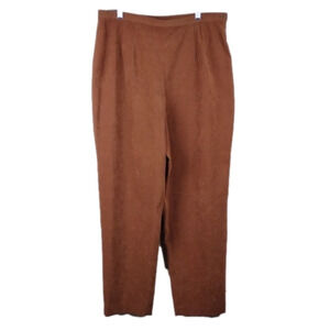 Chelsea Cambell vintage Brown Faux Suede Flat Front High Rise Straight Leg Pant